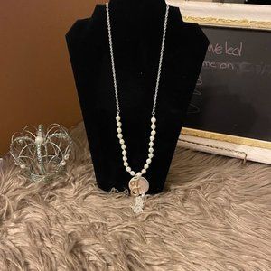 Initial Necklace " J" Long Tassel Necklace